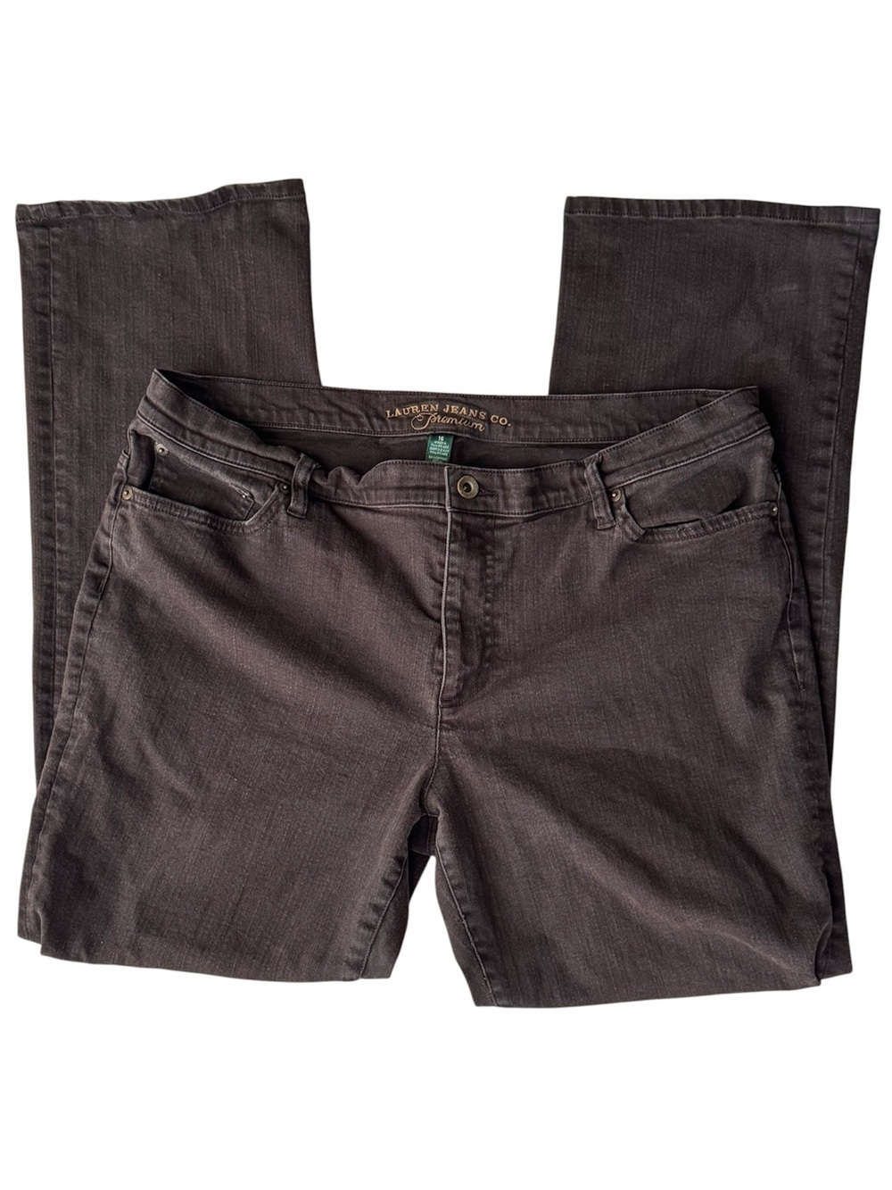 Lauren Ralph Lauren Premium Straight Leg Brown Denim Jeans - Women’s Size 16